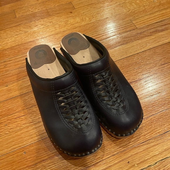 Tretorn Navy Sven Clogs Leather and Wood Size 37 - Picture 1 of 4